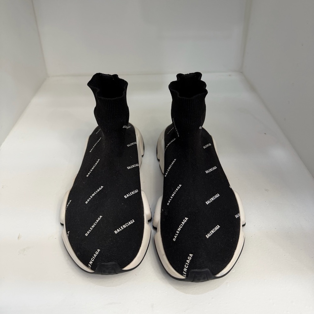 Balenciaga Black Logo Knit Sock Sneaker authentic